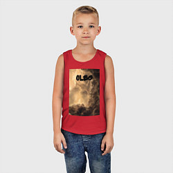 Майка детская хлопок Oleg облака мрачные, цвет: красный — фото 2