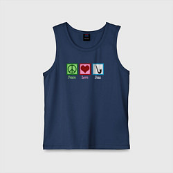 Детская майка Мир любовь джаз