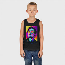 Майка детская хлопок Портрет Дурова pop art, цвет: черный — фото 2