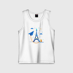 Детская майка Значок telegram и цепь