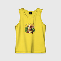 Детская майка Стакан кофе с молоком