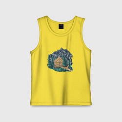 Майка детская хлопок Кэмпинг, цвет: желтый