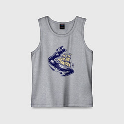 Детская майка Парусник в космосе