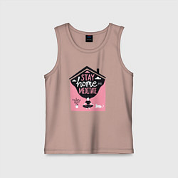 Детская майка Оставайся дома и медитируй - йога