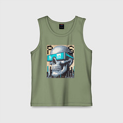 Детская майка Pixel skull - ai art fantasy