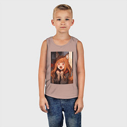 Майка детская хлопок Волчица и пряности Холо удивление, цвет: пыльно-розовый — фото 2