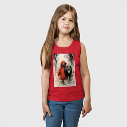 Майка детская хлопок Красная шапочка с волком, цвет: красный — фото 2