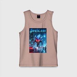 Детская майка Ёжик монстр в ночном мегаполисе - неоновое свечени