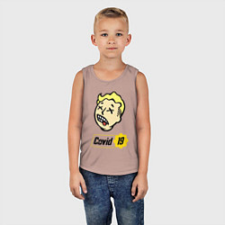 Майка детская хлопок Vault boy - covid 19, цвет: пыльно-розовый — фото 2