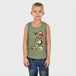 Майка детская хлопок Золотой удав, цвет: авокадо — фото 2