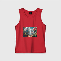 Майка детская хлопок Планета фантастика, цвет: красный