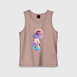 Детская майка Радужный профиль девушки