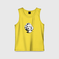 Майка детская хлопок Мэрилин Монро в черно белом цвете, цвет: желтый