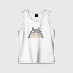 Майка детская хлопок Выглядывающий Тоторо, цвет: белый