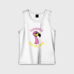 Майка детская хлопок Flamingo all the way, цвет: белый