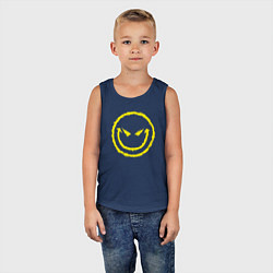 Майка детская хлопок Evil smile, цвет: тёмно-синий — фото 2