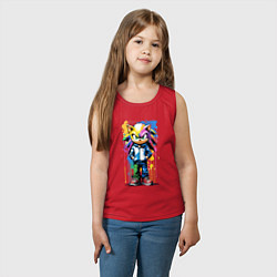 Майка детская хлопок Ёжик Соник - граффити, цвет: красный — фото 2
