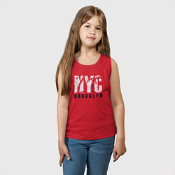 Майка детская хлопок NYC - Brooklyn, цвет: красный — фото 2