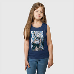 Майка детская хлопок Геншин Шэнь Хэ, цвет: тёмно-синий — фото 2