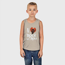 Майка детская хлопок Я люблю рок н ролл арт, цвет: миндальный — фото 2
