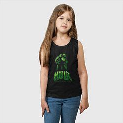 Майка детская хлопок Халк, цвет: черный — фото 2