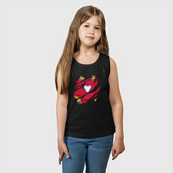 Майка детская хлопок Костюм Железного человека под одеждой, цвет: черный — фото 2