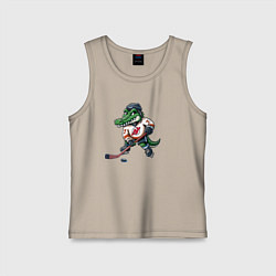 Майка детская хлопок Crocodile is the forward of the New Jersey devils, цвет: миндальный