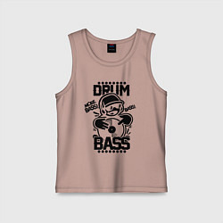 Майка детская хлопок Drum n Bass: More Bass, цвет: пыльно-розовый