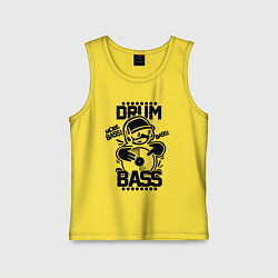Майка детская хлопок Drum n Bass: More Bass, цвет: желтый