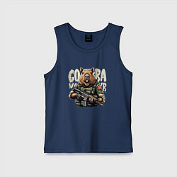 Детская майка Cool capybara - military style