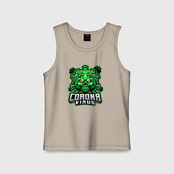 Майка детская хлопок Corona virus, цвет: миндальный