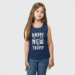 Майка детская хлопок Happy new Trump - motto, цвет: тёмно-синий — фото 2