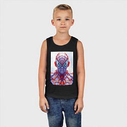 Майка детская хлопок Фиолетовый человек паук, цвет: черный — фото 2