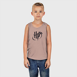 Майка детская хлопок Harry Potter logo, цвет: пыльно-розовый — фото 2