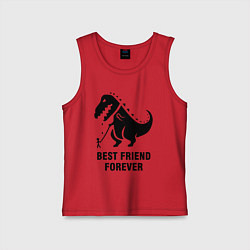 Майка детская хлопок Godzilla best friend, цвет: красный