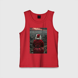 Майка детская хлопок Дед мороз и уходящий год, цвет: красный