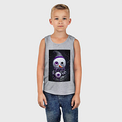 Майка детская хлопок Полосатый снеговик, цвет: меланж — фото 2