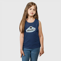Майка детская хлопок Play hockey, цвет: тёмно-синий — фото 2