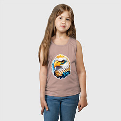 Майка детская хлопок Яркая голова орла, цвет: пыльно-розовый — фото 2