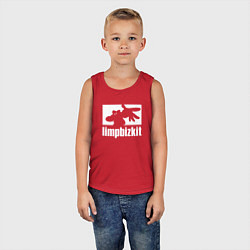 Майка детская хлопок Limp Bizkit - logo, цвет: красный — фото 2