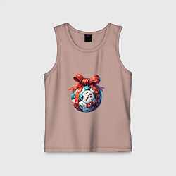 Детская майка Футбольный новогодний шар