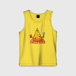 Майка детская хлопок Pizza yoga, цвет: желтый