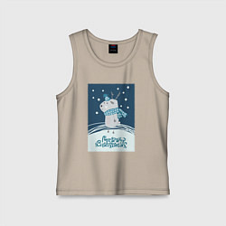 Детская майка Новогодний олень с шарфом