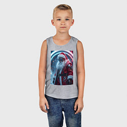 Майка детская хлопок Дед мороз киберпанк, цвет: меланж — фото 2