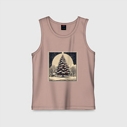 Детская майка Марка с наряженной елкой - нейросеть