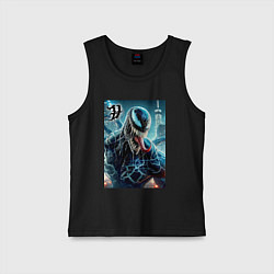 Майка детская хлопок Venom in New York city - ai art fantasy, цвет: черный
