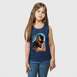 Майка детская хлопок Ужасный Веном - неоновое свечение, цвет: тёмно-синий — фото 2