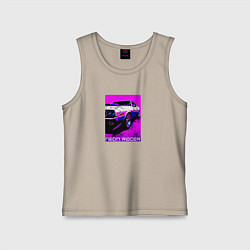 Майка детская хлопок Neon racer, цвет: миндальный