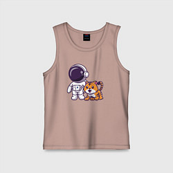 Детская майка Космонавт и тигрёнок