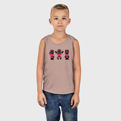 Майка детская хлопок Надзиратели игры в кальмара, цвет: пыльно-розовый — фото 2